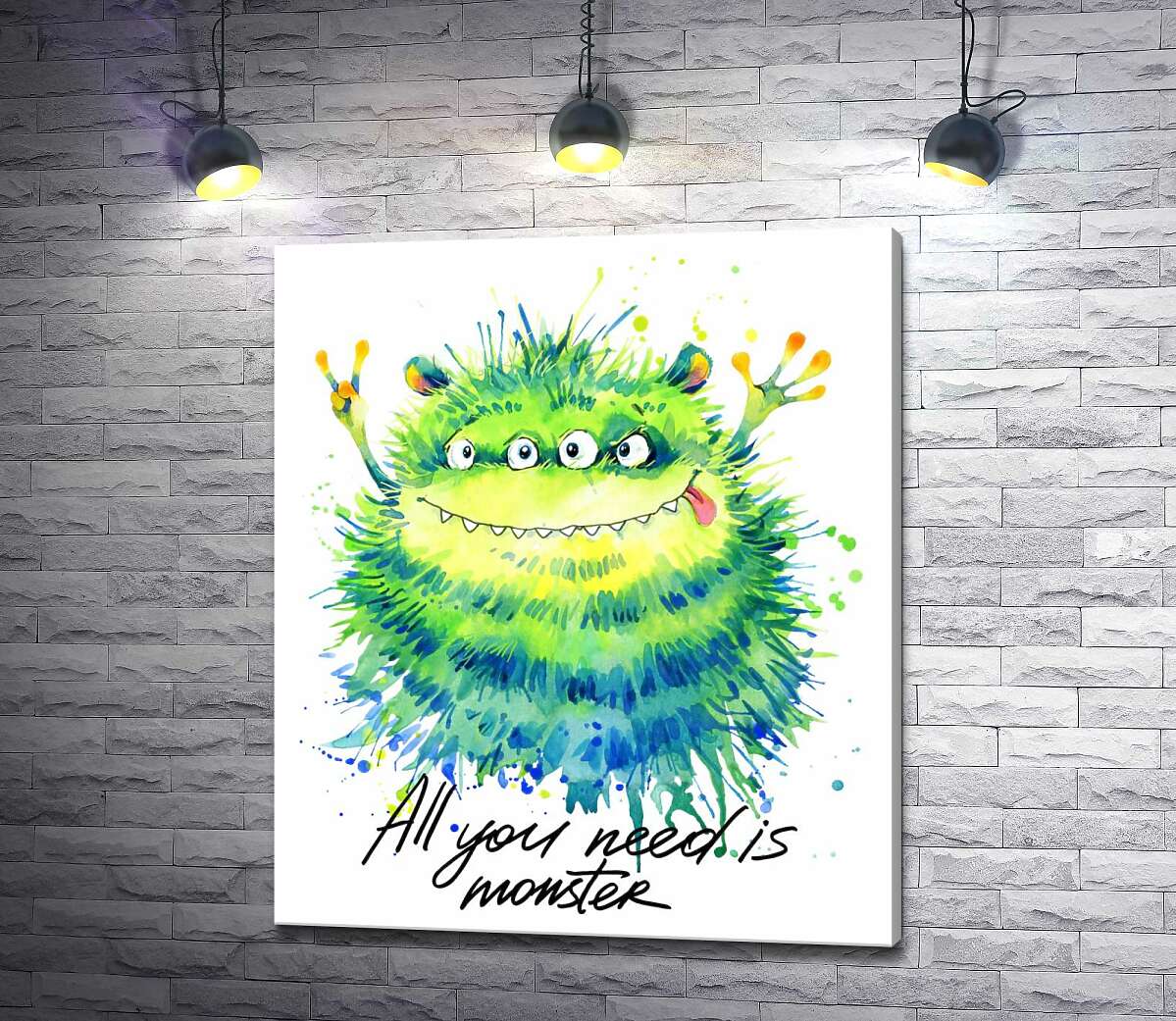 Картина ArtPoster Зеленый четырехглазый монстр с надписью "all you need is monster" 100x118 см Модуль №1
Картина ArtPoster Зеленый четырехглазый монстр с надписью "all you need is monster" 100x118 см Модуль №1