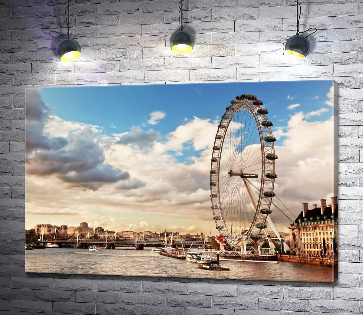Картина ArtPoster Колесо обзора "Лондонский глаз" (London eye) нависло над водами Темзы 130x87 см Модуль №1
Картина ArtPoster Колесо обзора "Лондонский глаз" (London eye) нависло над водами Темзы 130x87 см Модуль №1