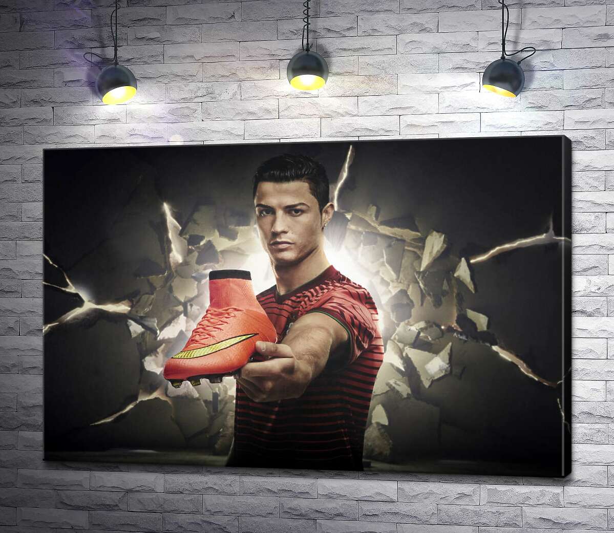 Картина ArtPoster Криштиану Роналду (Cristiano Ronaldo) рекламирует футбольные бутсы от фирмы Nike 130x87 см Модуль №1
Картина ArtPoster Криштиану Роналду (Cristiano Ronaldo) рекламирует футбольные бутсы от фирмы Nike 130x87 см Модуль №1