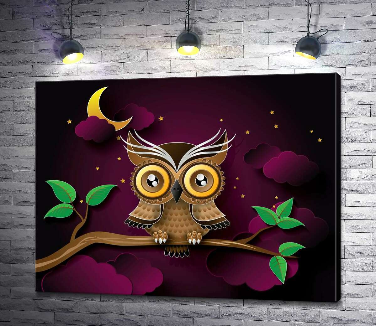 Картина ArtPoster Пернатая сова сидит на ветке под звездным небом 130x100 см Модуль №1
Картина ArtPoster Пернатая сова сидит на ветке под звездным небом 130x100 см Модуль №1