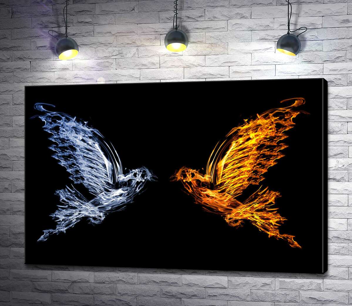 Картина ArtPoster Противостояние огня и воды в силуэтах голубей 130x86 см Модуль №1
Картина ArtPoster Противостояние огня и воды в силуэтах голубей 130x86 см Модуль №1