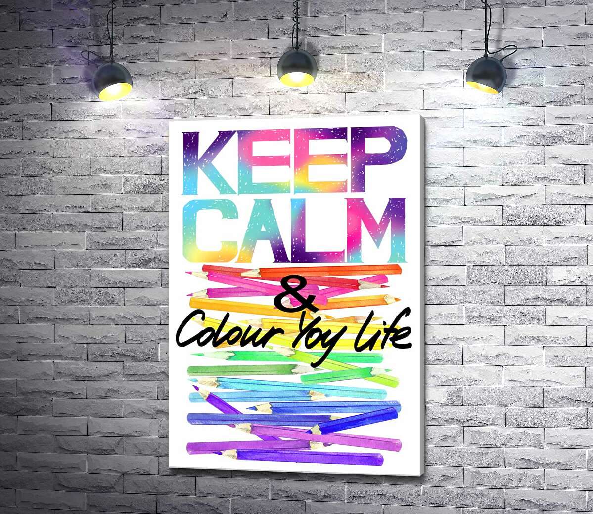 Картина ArtPoster Радужные карандаши с надписью "keep calm and colour your life" 130x190 см Модуль №1
Картина ArtPoster Радужные карандаши с надписью "keep calm and colour your life" 130x190 см Модуль №1