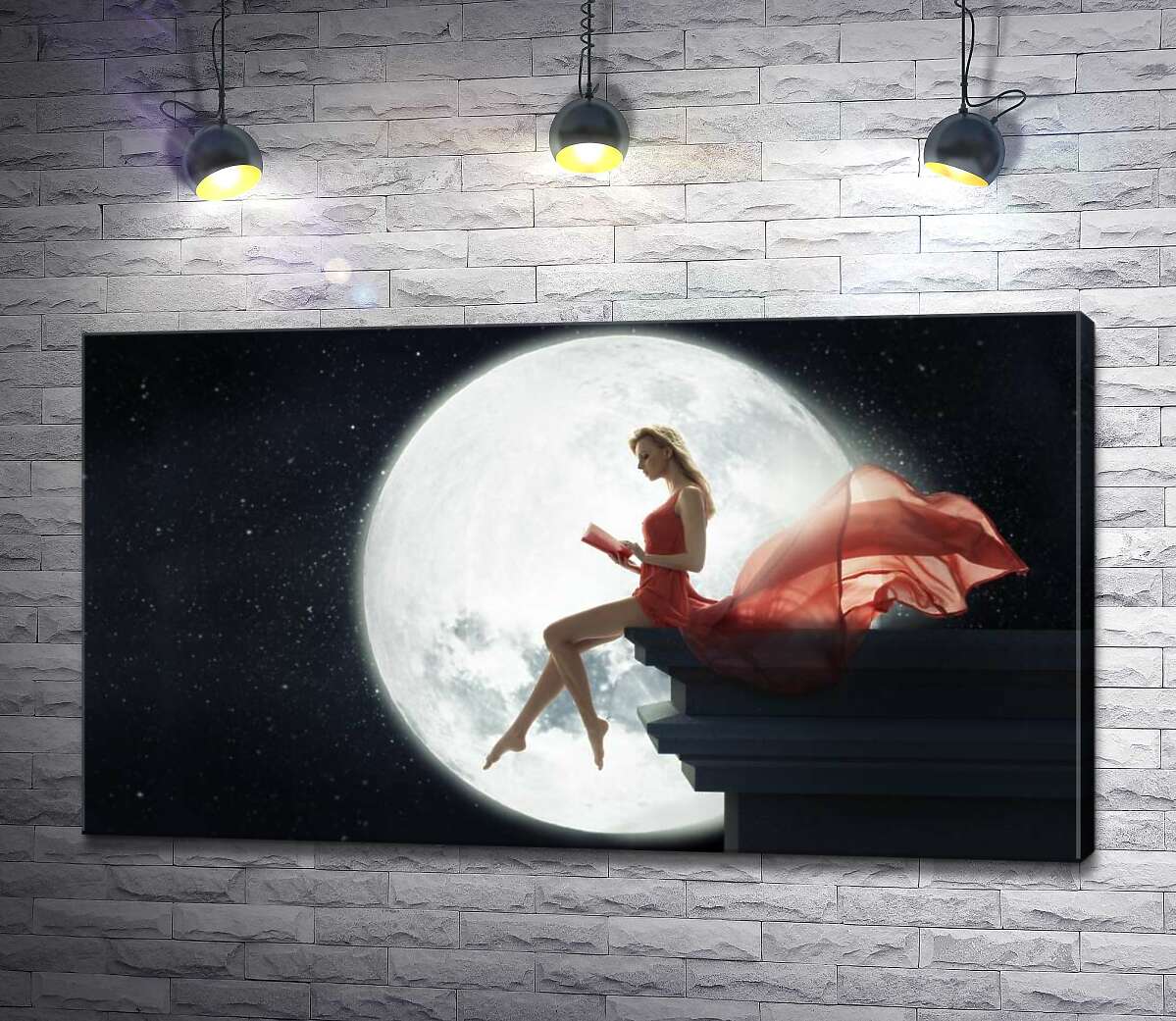 Картина ArtPoster Полная луна озарила силуэт девушки на крыше 100x56 см Модуль №1
Картина ArtPoster Полная луна озарила силуэт девушки на крыше 100x56 см Модуль №1