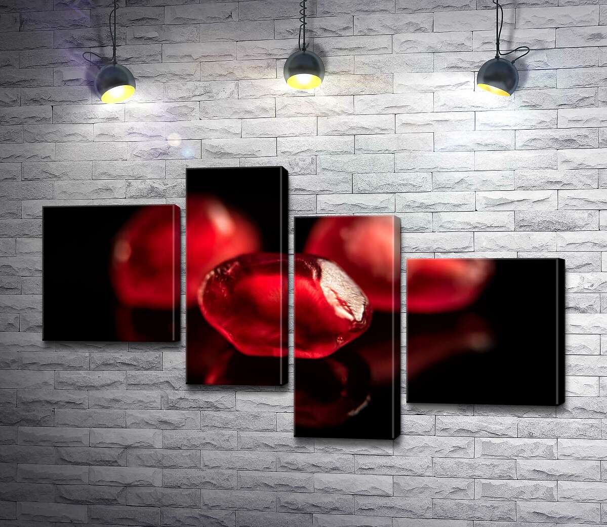 Модульная картина ArtPoster Багровые косточки граната на черном стекле 130x79 см Модуль №20
Модульная картина ArtPoster Багровые косточки граната на черном стекле 130x79 см Модуль №20