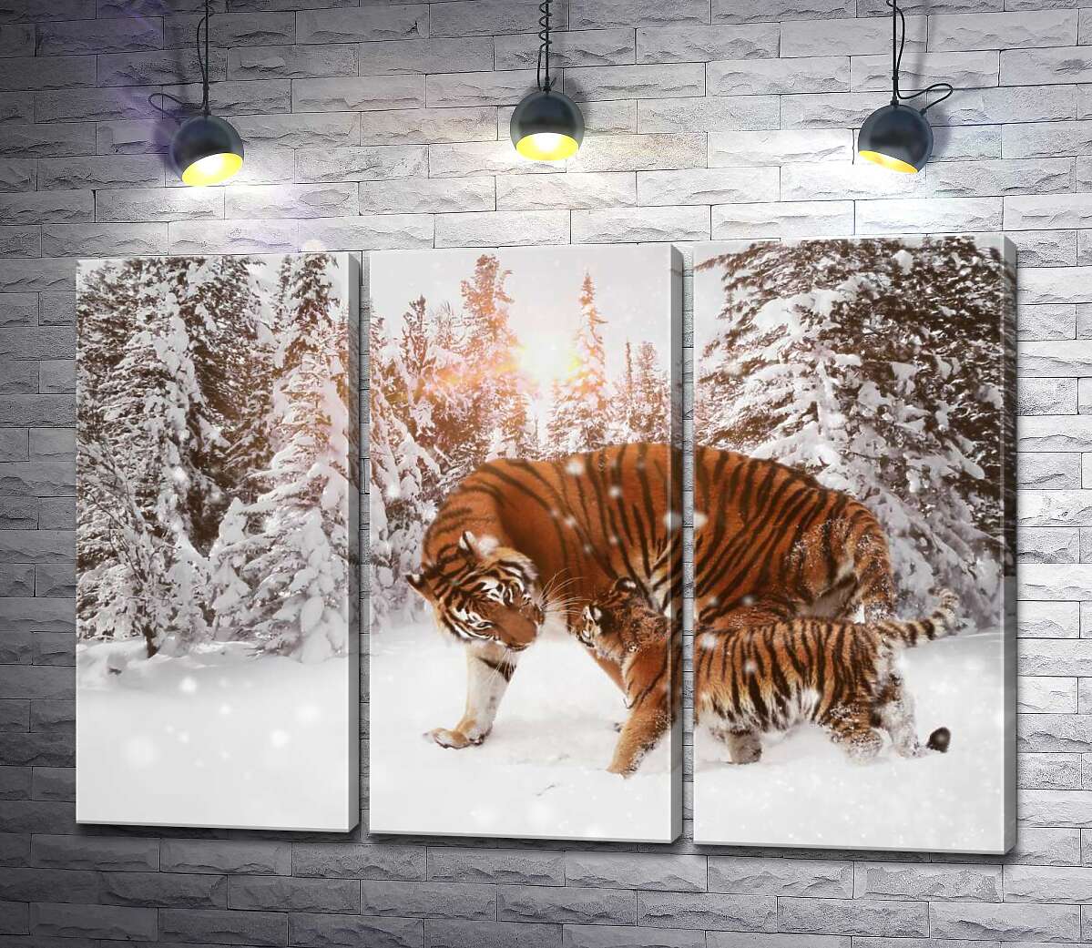 Модульная картина ArtPoster Амурские тигры: мать с детенышем прогуливаются по заснеженному лесу 102x71 см Модуль №11
Модульная картина ArtPoster Амурские тигры: мать с детенышем прогуливаются по заснеженному лесу 102x71 см Модуль №11