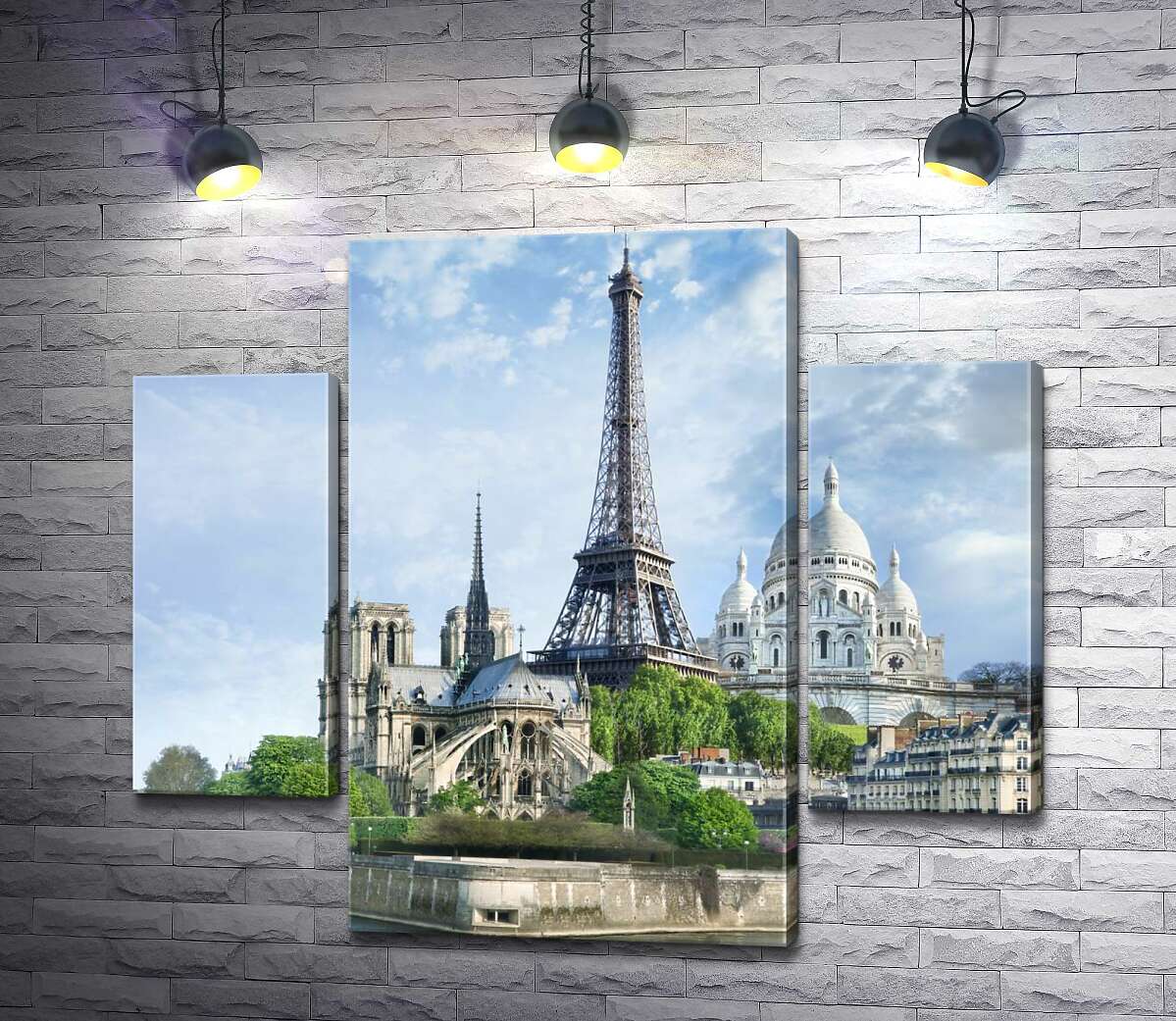 Модульная картина ArtPoster Архитектурные произведения Парижа: Эйфелева башня (Eiffel tower), Нотр-Дам-де-Пари (Notre Dame de Paris), базилика Сакре-Кер (Basilique du Sacre Cœur) 131x114 см Модуль №7
Модульная картина ArtPoster Архитектурные произведения Парижа: Эйфелева башня (Eiffel tower), Нотр-Дам-де-Пари (Notre Dame de Paris), базилика Сакре-Кер (Basilique du Sacre Cœur) 131x114 см Модуль №7