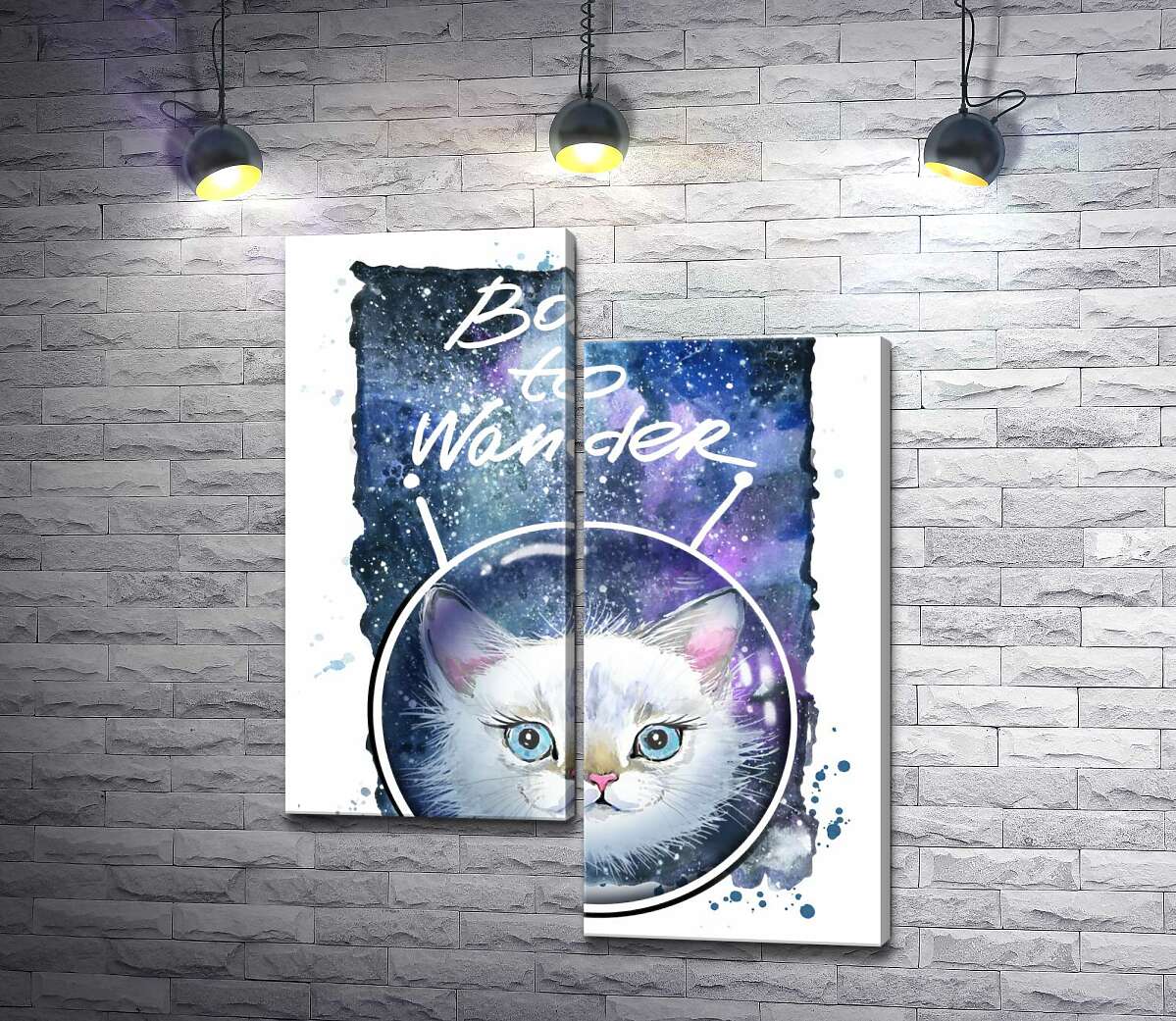 Модульная картина ArtPoster Белая кошечка в космическом шлеме под надписью "born to wander" 130x167 см Модуль №5
Модульная картина ArtPoster Белая кошечка в космическом шлеме под надписью "born to wander" 130x167 см Модуль №5