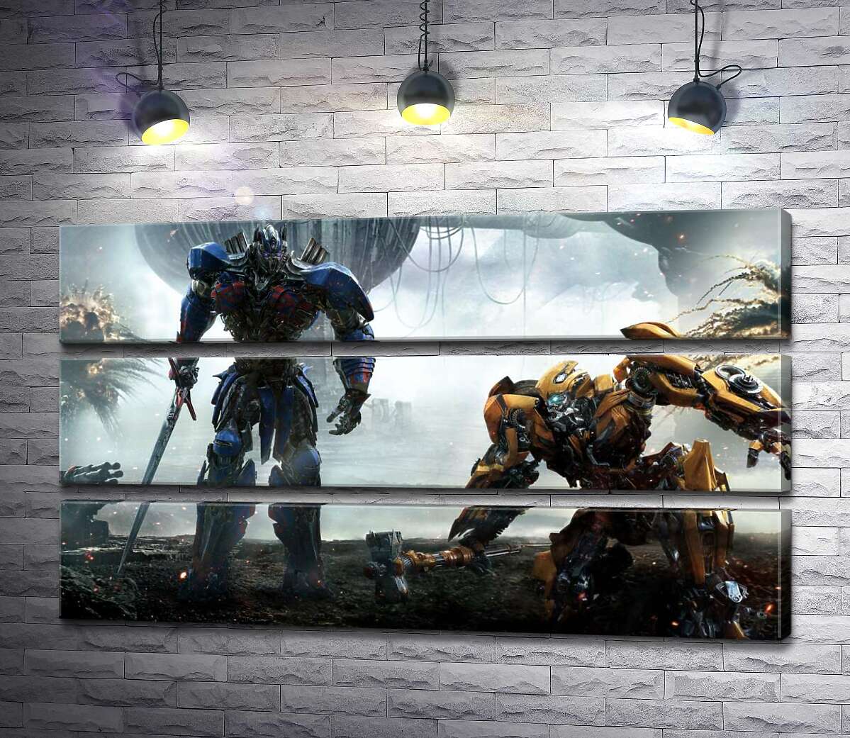 Модульная картина ArtPoster Автоботы Оптимус Прайм (Optimus Prime) и Бамблби – герои фильма "Трансформеры" 107x60 см Модуль №13
Модульная картина ArtPoster Автоботы Оптимус Прайм (Optimus Prime) и Бамблби – герои фильма "Трансформеры" 107x60 см Модуль №13