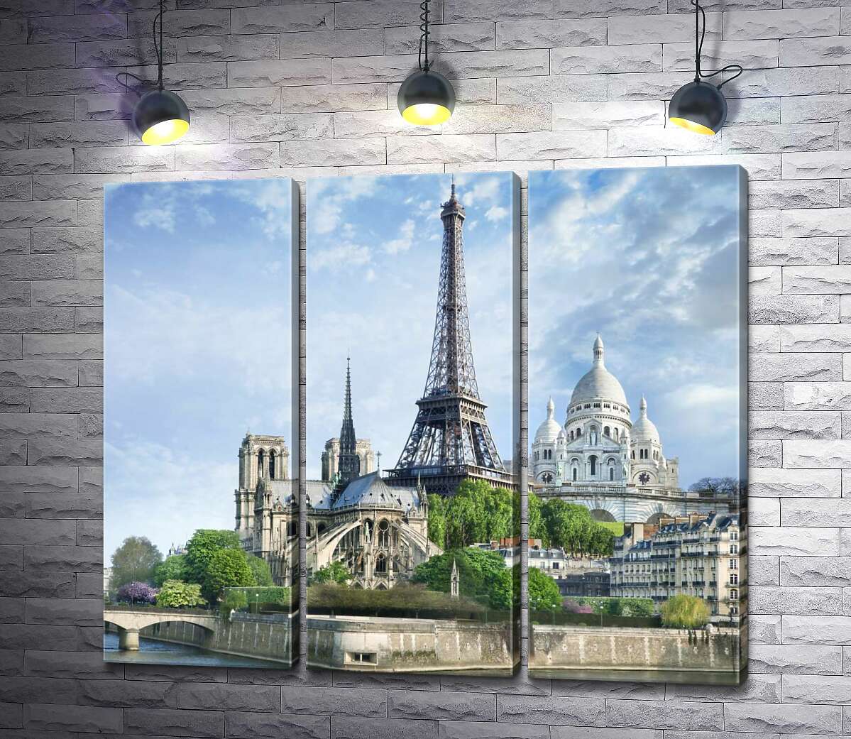 Модульная картина ArtPoster Архитектурные произведения Парижа: Эйфелева башня (Eiffel tower), Нотр-Дам-де-Пари (Notre Dame de Paris), базилика Сакре-Кер (Basilique du Sacre Cœur) 60x52 см Модуль №11
Модульная картина ArtPoster Архитектурные произведения Парижа: Эйфелева башня (Eiffel tower), Нотр-Дам-де-Пари (Notre Dame de Paris), базилика Сакре-Кер (Basilique du Sacre Cœur) 60x52 см Модуль №11
