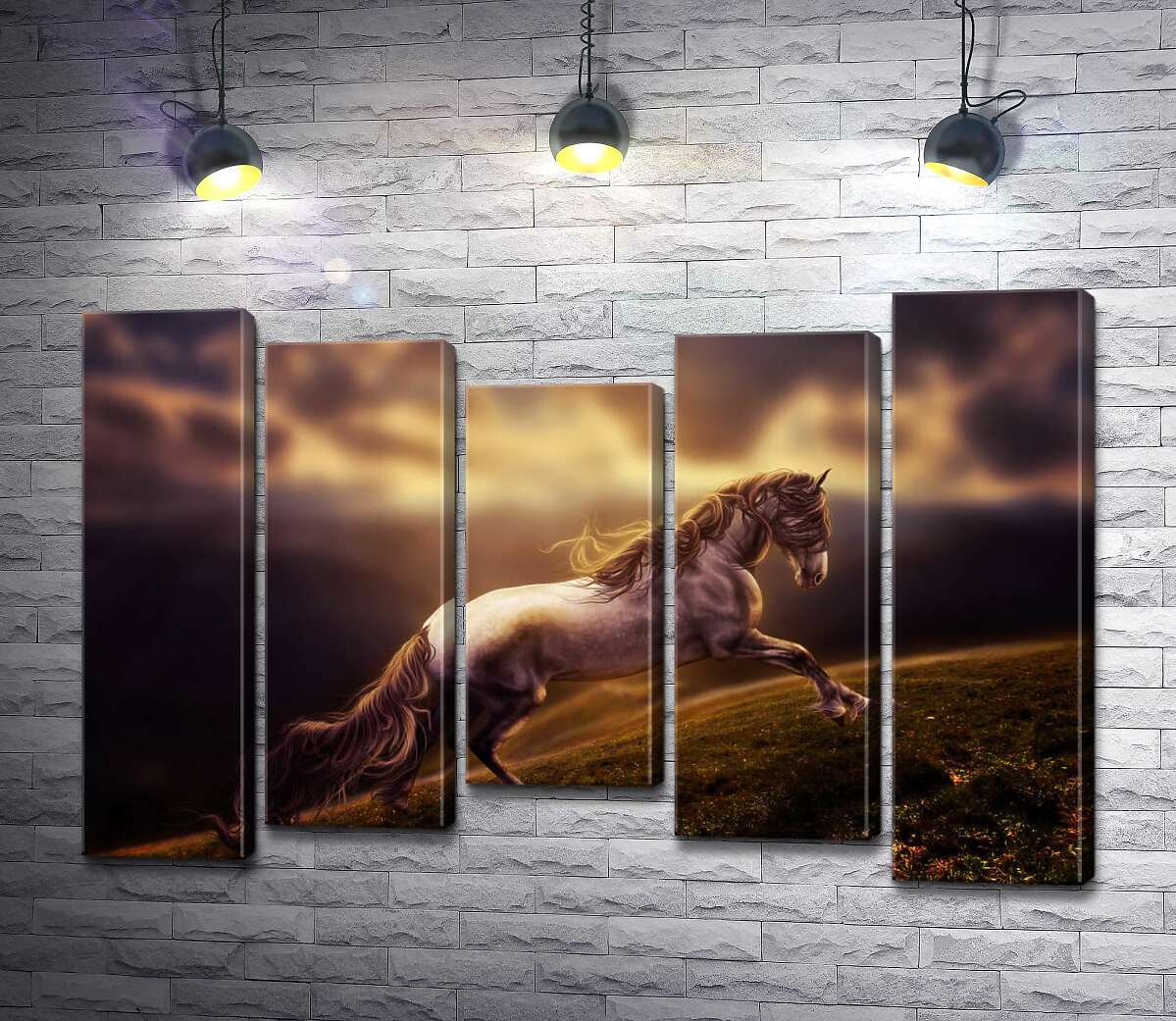 Модульная картина ArtPoster Белая лошадь скачет по изумрудной горной траве 100x69 см Модуль №28
Модульная картина ArtPoster Белая лошадь скачет по изумрудной горной траве 100x69 см Модуль №28