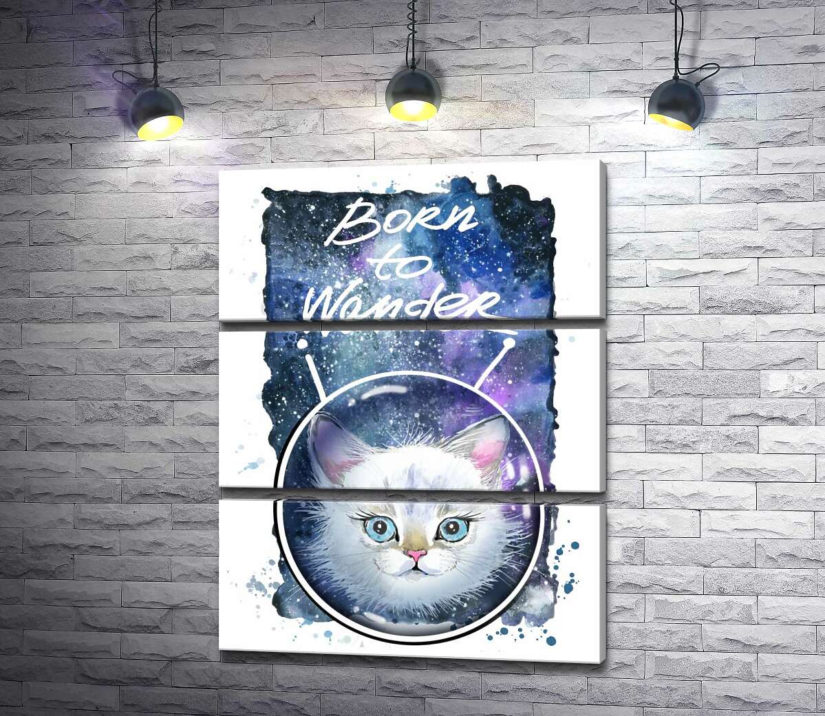 Модульная картина ArtPoster Белая кошечка в космическом шлеме под надписью "born to wander" 130x168 см Модуль №13
Модульная картина ArtPoster Белая кошечка в космическом шлеме под надписью "born to wander" 130x168 см Модуль №13