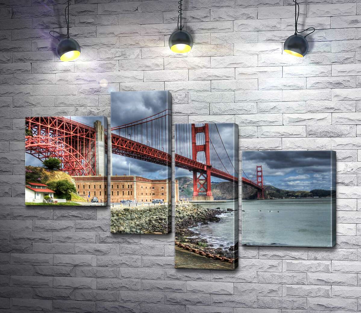 Модульная картина ArtPoster Багровый мост "Золотые ворота" (Golden Gate Bridge) упирается в грозовые тучи 130x87 см Модуль №20
Модульная картина ArtPoster Багровый мост "Золотые ворота" (Golden Gate Bridge) упирается в грозовые тучи 130x87 см Модуль №20