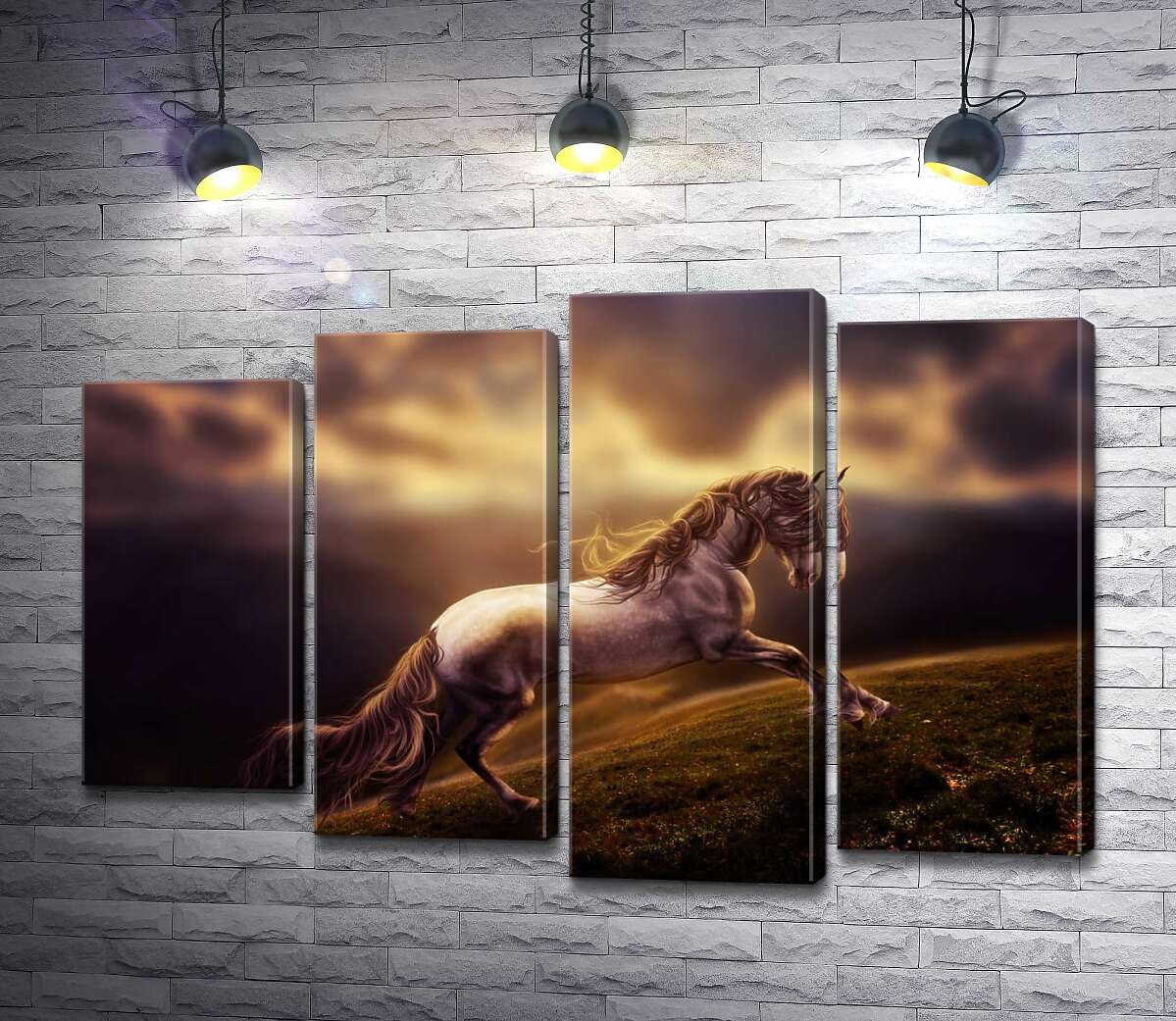 Модульная картина ArtPoster Белая лошадь скачет по изумрудной горной траве 132x88 см Модуль №21
Модульная картина ArtPoster Белая лошадь скачет по изумрудной горной траве 132x88 см Модуль №21