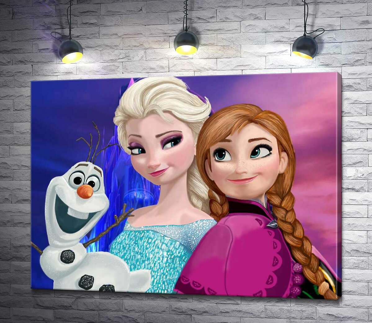Картина ArtPoster Сестры Анна, Эльза и забавный снеговик Олаф – герои мультфильма "Холодное сердце" 130x98 см Модуль №1
Картина ArtPoster Сестры Анна, Эльза и забавный снеговик Олаф – герои мультфильма "Холодное сердце" 130x98 см Модуль №1
