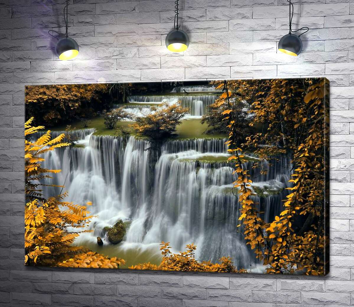 Картина ArtPoster Шумный водопад в обрамлении золота осеннего леса 130x87 см Модуль №1
Картина ArtPoster Шумный водопад в обрамлении золота осеннего леса 130x87 см Модуль №1