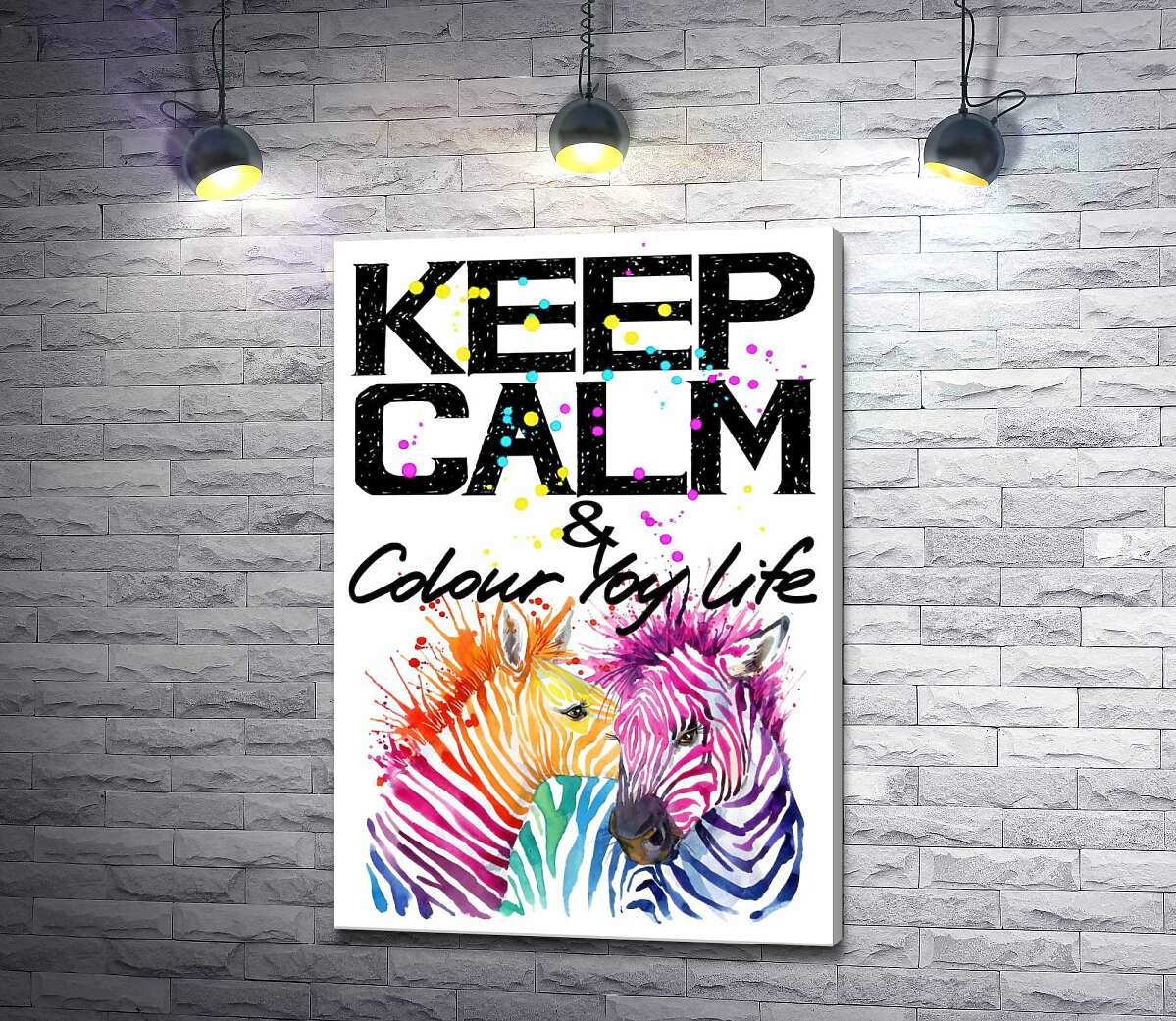 Картина ArtPoster Цветные полоски зебр под надписью "keep calm and colour your life" 50x73 см Модуль №1
Картина ArtPoster Цветные полоски зебр под надписью "keep calm and colour your life" 50x73 см Модуль №1