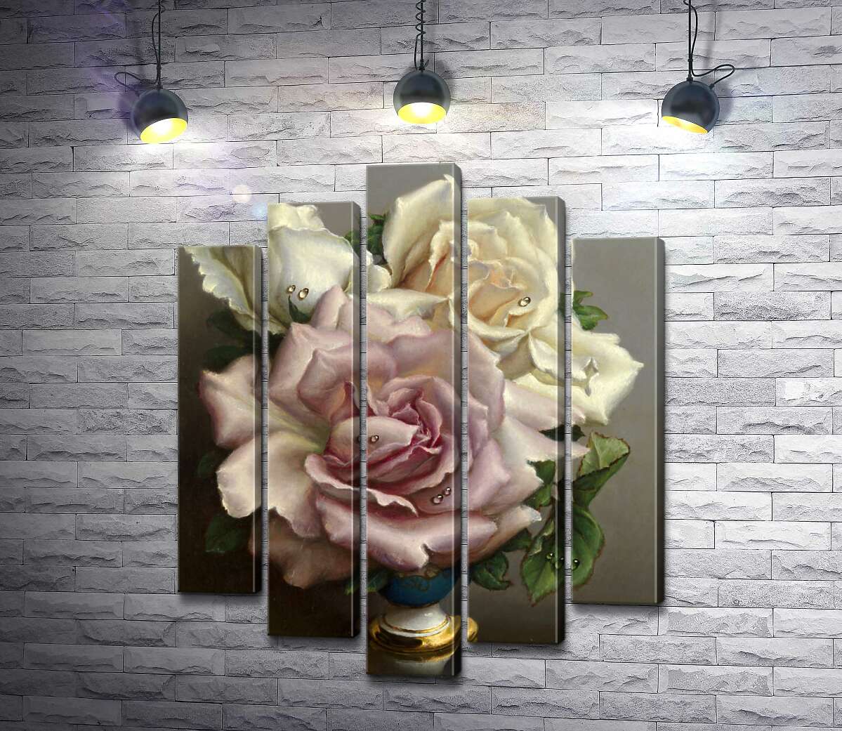 Модульная картина ArtPoster Белые и розовые розы в синей вазе 130x163 см Модуль №26
Модульная картина ArtPoster Белые и розовые розы в синей вазе 130x163 см Модуль №26
