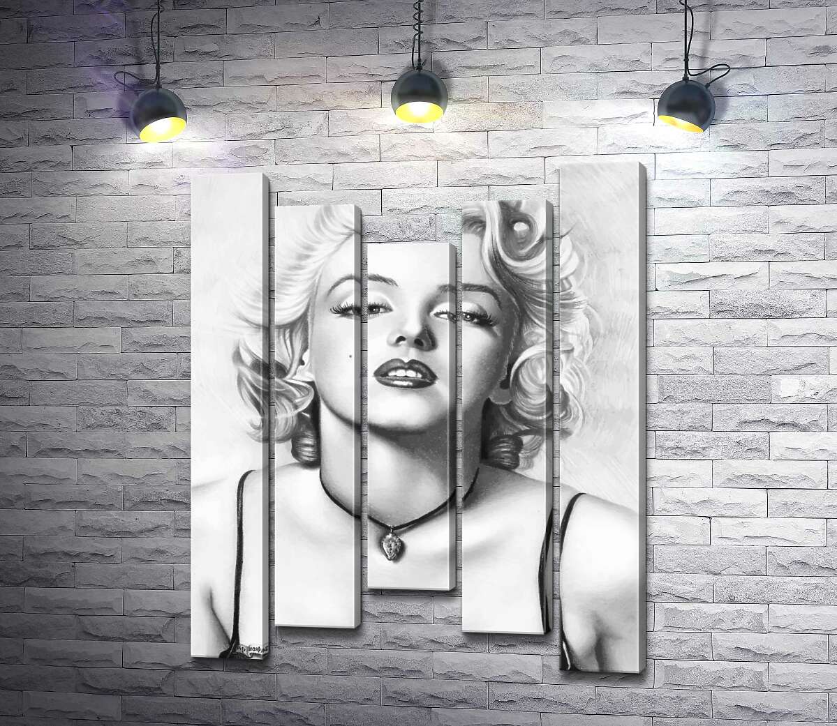 Модульная картина ArtPoster Выдающаяся актриса Мэрилин Монро (Marilyn Monroe) с хрупким кулоном на шее 100x132 см Модуль №28
Модульная картина ArtPoster Выдающаяся актриса Мэрилин Монро (Marilyn Monroe) с хрупким кулоном на шее 100x132 см Модуль №28