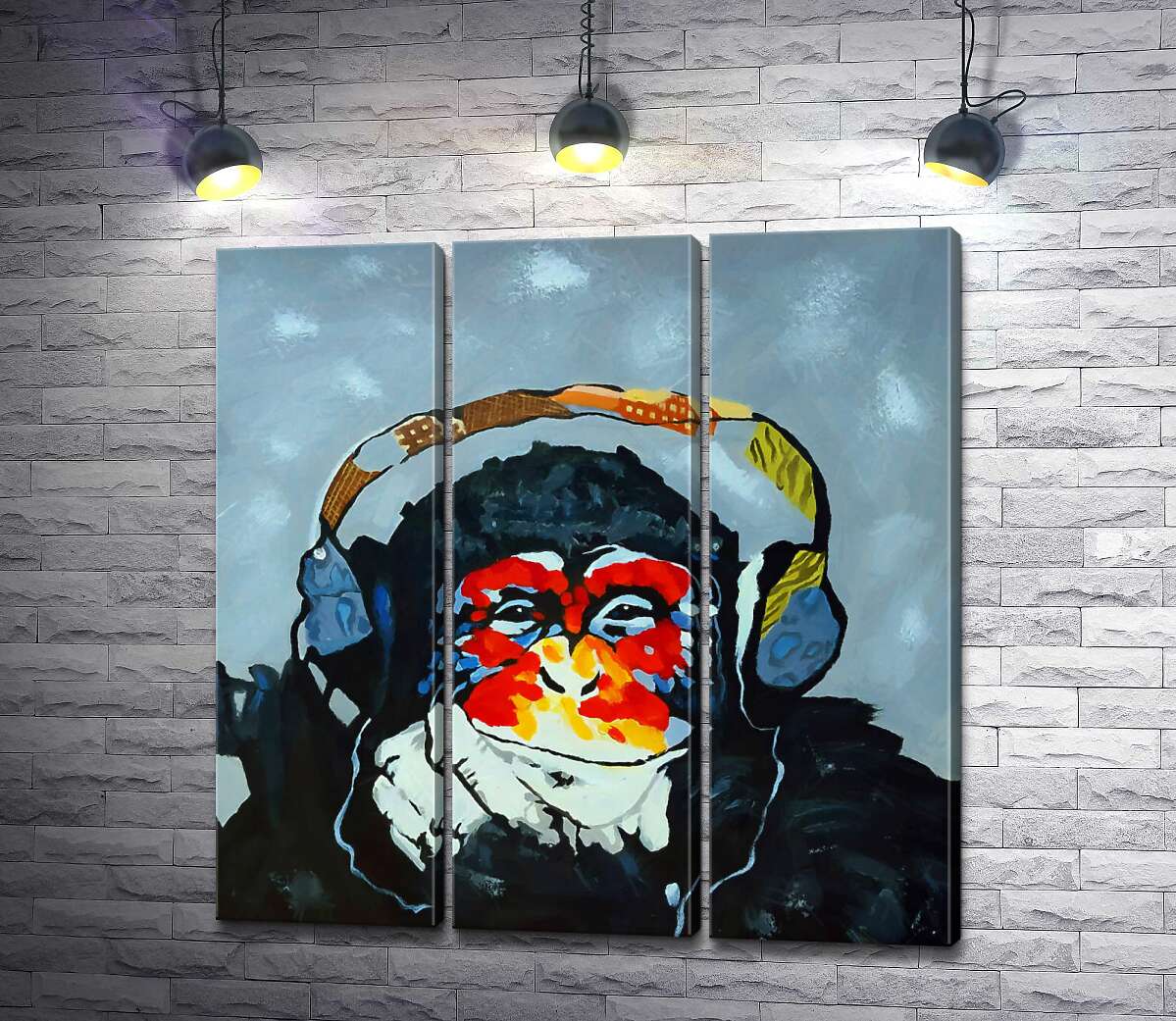 Модульная картина ArtPoster Горилла задумчиво слушает музыку в наушниках 102x104 см Модуль №11
Модульная картина ArtPoster Горилла задумчиво слушает музыку в наушниках 102x104 см Модуль №11