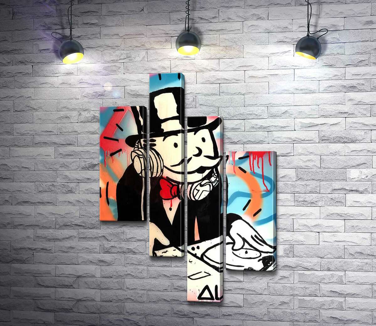 Модульная картина ArtPoster Диджей Монополи (DJ Monopoly) - Алек Монополи (Alec Monopoly) 130x198 см Модуль №20
Модульная картина ArtPoster Диджей Монополи (DJ Monopoly) - Алек Монополи (Alec Monopoly) 130x198 см Модуль №20