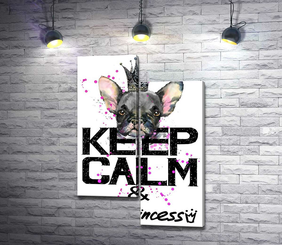 Модульная картина ArtPoster Голова бульдога виднеется над надписью "keep calm and be princess" 50x74 см Модуль №5
Модульная картина ArtPoster Голова бульдога виднеется над надписью "keep calm and be princess" 50x74 см Модуль №5