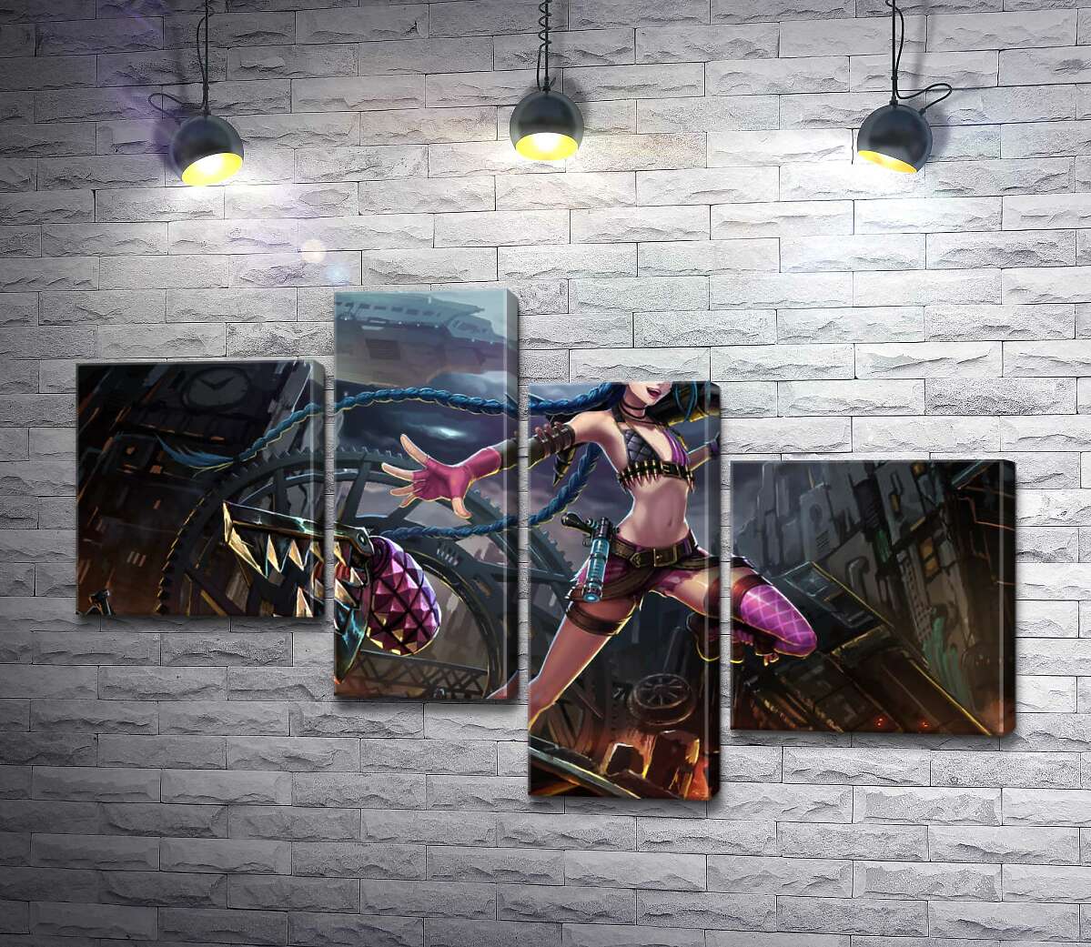 Модульная картина ArtPoster Героиня игры League of Legends, хулиганка Джинкс, на фоне разрушенного города 100x65 см Модуль №20
Модульная картина ArtPoster Героиня игры League of Legends, хулиганка Джинкс, на фоне разрушенного города 100x65 см Модуль №20