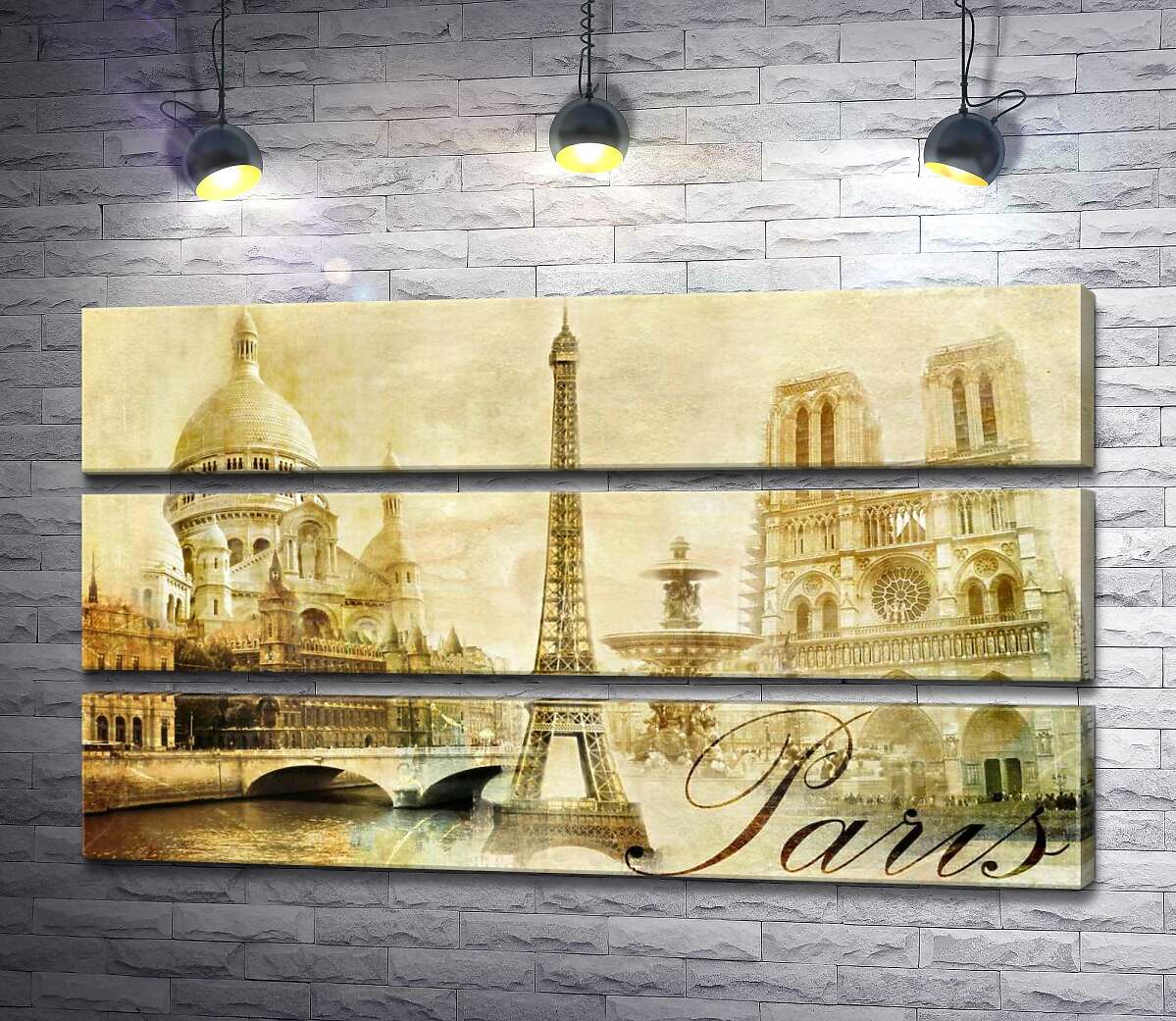 Модульная картина ArtPoster Главные здания Парижа: Эйфелева башня (Eiffel tower), Нотр-Дам-де-Пари (Notre dame de Paris) и базилика Сакре-Кер (Basilique du Sacre Cœur) 130x75 см Модуль №13
Модульная картина ArtPoster Главные здания Парижа: Эйфелева башня (Eiffel tower), Нотр-Дам-де-Пари (Notre dame de Paris) и базилика Сакре-Кер (Basilique du Sacre Cœur) 130x75 см Модуль №13