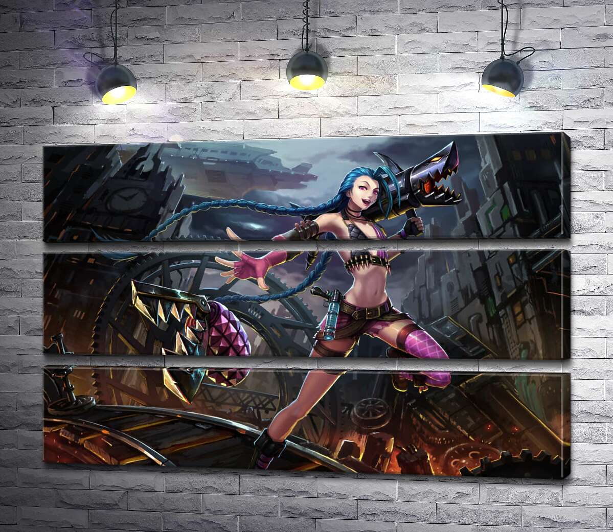 Модульная картина ArtPoster Героиня игры League of Legends, хулиганка Джинкс, на фоне разрушенного города 130x81 см Модуль №13
Модульная картина ArtPoster Героиня игры League of Legends, хулиганка Джинкс, на фоне разрушенного города 130x81 см Модуль №13
