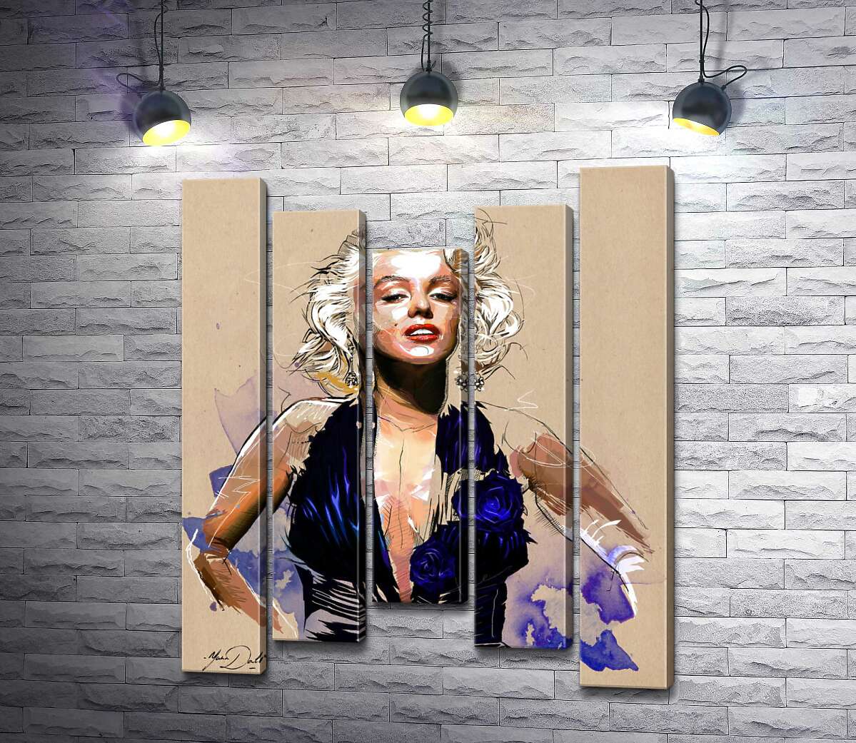 Модульная картина ArtPoster Вызывающий образ Мэрилин Монро (Marilyn Monroe) в открытом синем платье 100x123 см Модуль №28
Модульная картина ArtPoster Вызывающий образ Мэрилин Монро (Marilyn Monroe) в открытом синем платье 100x123 см Модуль №28