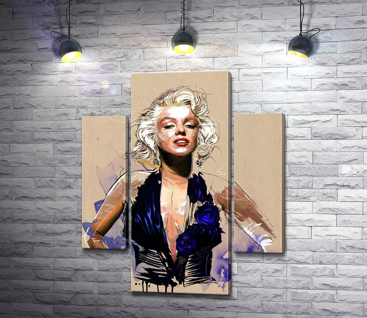 Модульная картина ArtPoster Вызывающий образ Мэрилин Монро (Marilyn Monroe) в открытом синем платье 131x160 см Модуль №7
Модульная картина ArtPoster Вызывающий образ Мэрилин Монро (Marilyn Monroe) в открытом синем платье 131x160 см Модуль №7