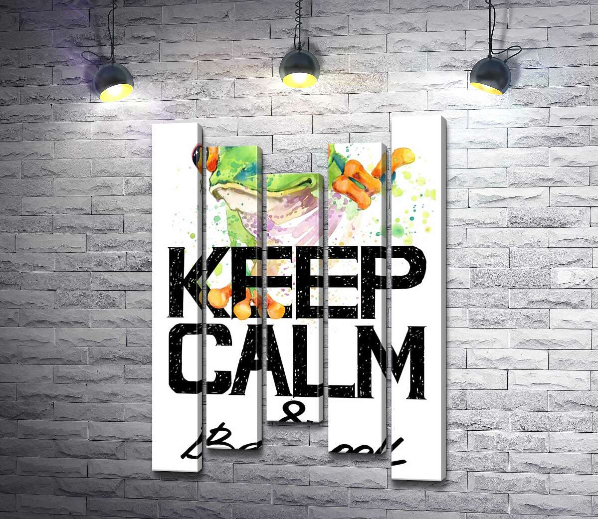 Модульная картина ArtPoster Древесная лягушка за надписью "keep calm and be cool" 130x192 см Модуль №28
Модульная картина ArtPoster Древесная лягушка за надписью "keep calm and be cool" 130x192 см Модуль №28