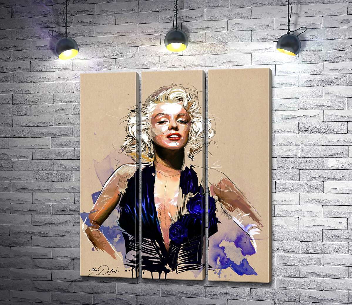 Модульная картина ArtPoster Вызывающий образ Мэрилин Монро (Marilyn Monroe) в открытом синем платье 132x159 см Модуль №11
Модульная картина ArtPoster Вызывающий образ Мэрилин Монро (Marilyn Monroe) в открытом синем платье 132x159 см Модуль №11