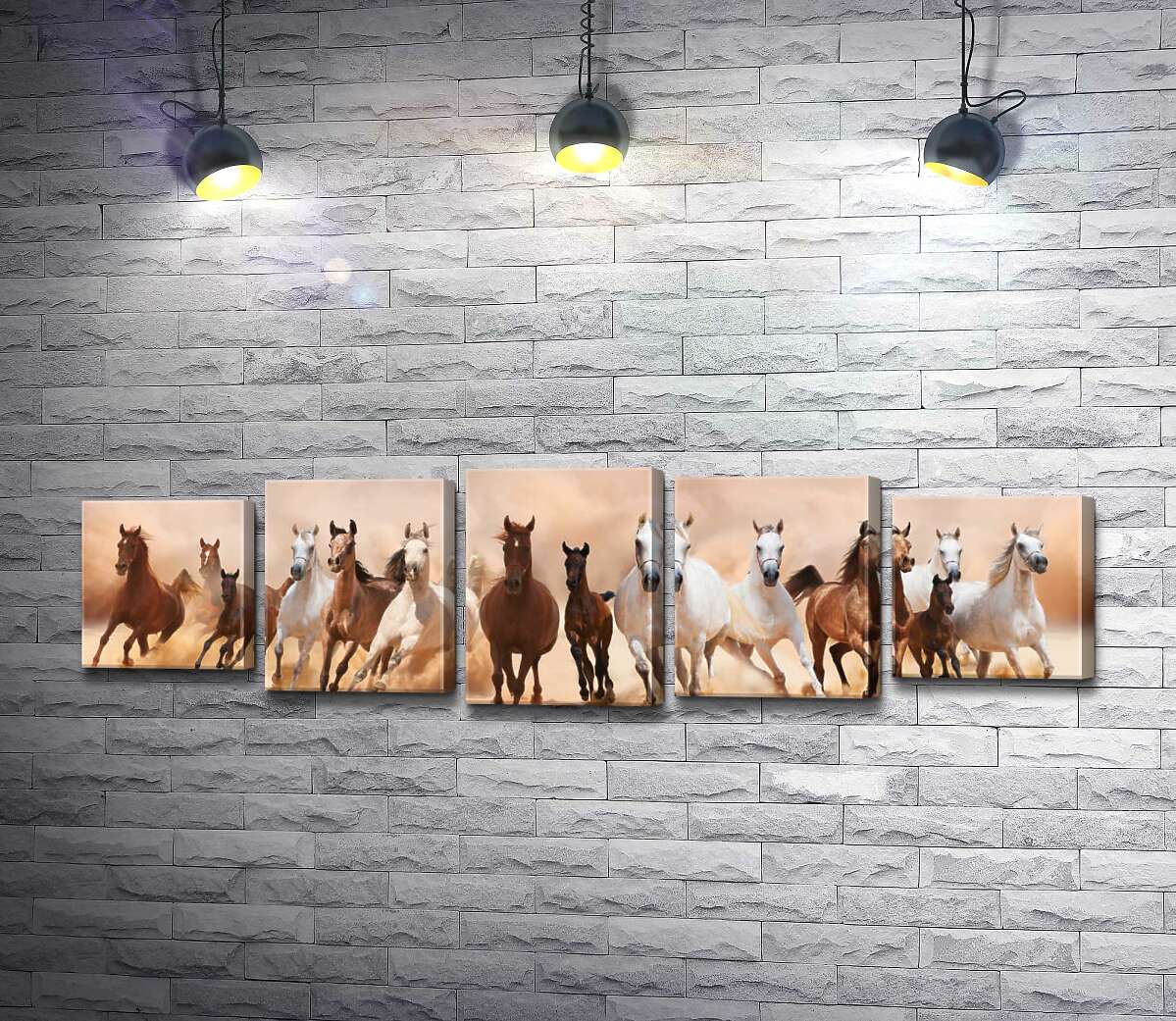 Модульная картина ArtPoster Гнедые и белые кони грациозно скачут в табуне 130x40 см Модуль №26
Модульная картина ArtPoster Гнедые и белые кони грациозно скачут в табуне 130x40 см Модуль №26