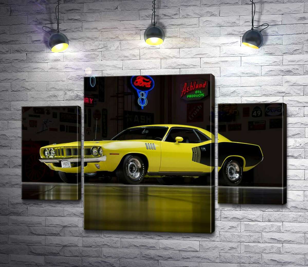 Модульная картина ArtPoster Желтый спортивный автомобиль Plymouth Barracuda, родом из 70-х 80x54 см Модуль №7
Модульная картина ArtPoster Желтый спортивный автомобиль Plymouth Barracuda, родом из 70-х 80x54 см Модуль №7