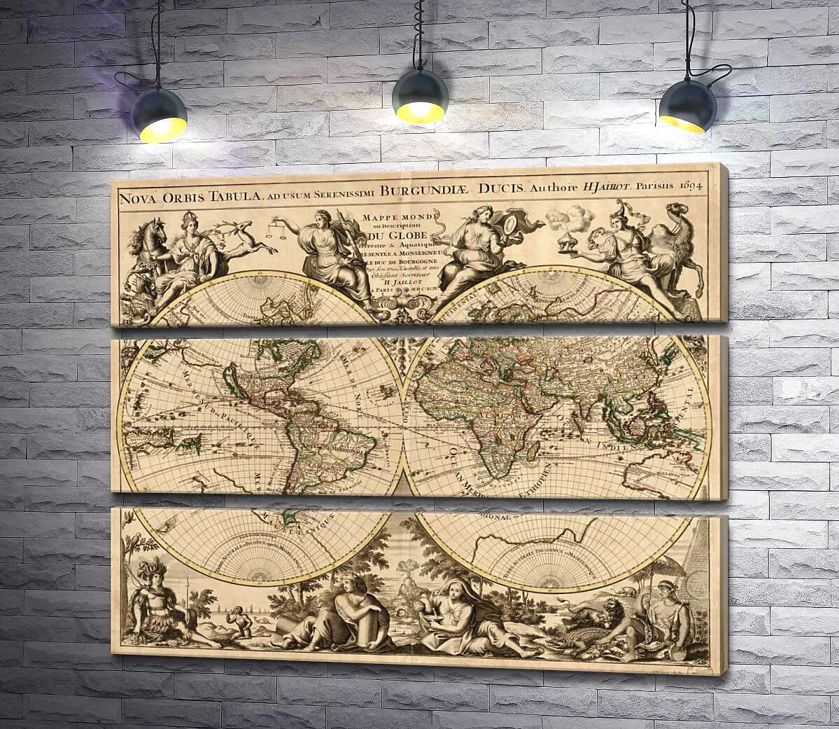 Модульная картина ArtPoster Карта полушарий Земли 1694 года, авторства французского картографа Юбера Жайо (Hubert Jaillot) 130x105 см Модуль №13
Модульная картина ArtPoster Карта полушарий Земли 1694 года, авторства французского картографа Юбера Жайо (Hubert Jaillot) 130x105 см Модуль №13