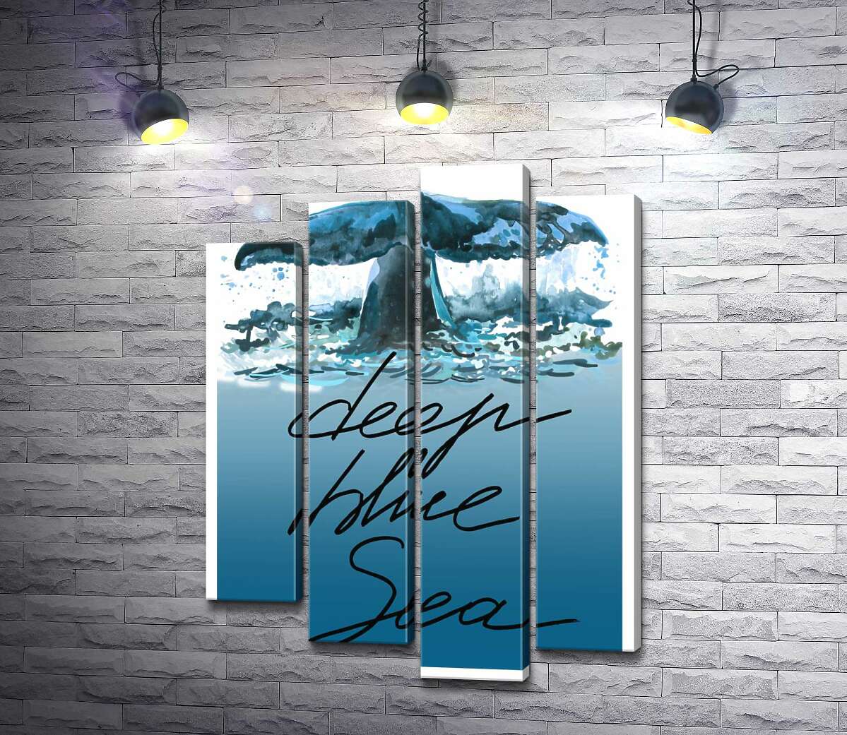Модульная картина ArtPoster Кит ныряет в голубые воды океана с надписью "deep blue sea" 80x111 см Модуль №21
Модульная картина ArtPoster Кит ныряет в голубые воды океана с надписью "deep blue sea" 80x111 см Модуль №21