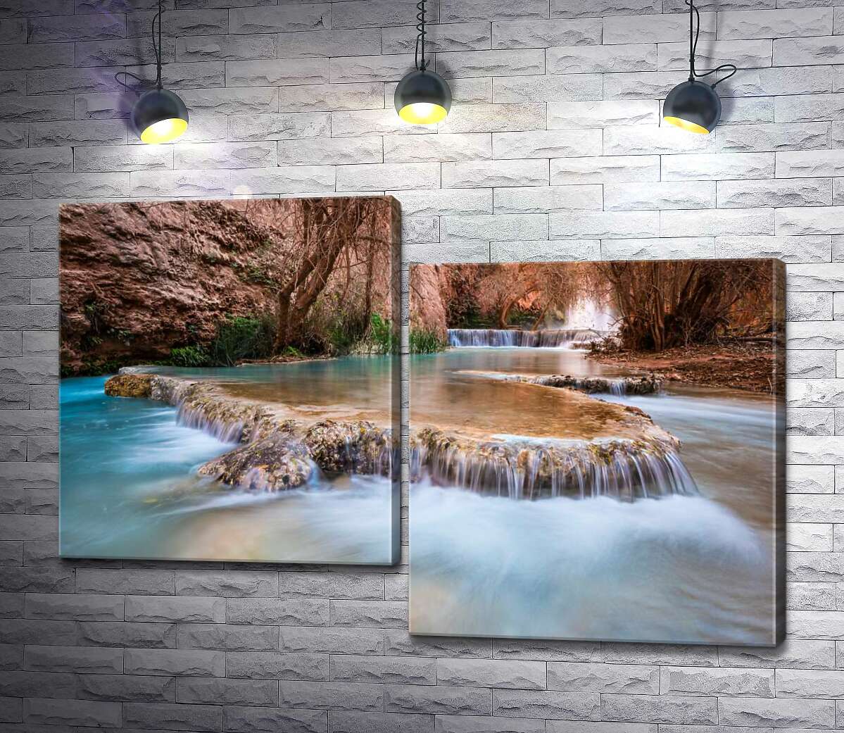 Модульная картина ArtPoster Каскады прозрачной воды водопадов Хавасу (Havasu Falls) среди осенних деревьев 100x68 см Модуль №5
Модульная картина ArtPoster Каскады прозрачной воды водопадов Хавасу (Havasu Falls) среди осенних деревьев 100x68 см Модуль №5