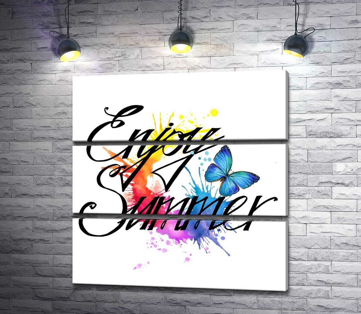 Модульная картина ArtPoster Голубая бабочка летает среди надписи "enjoy summer" 100x102 см Модуль №13
Модульная картина ArtPoster Голубая бабочка летает среди надписи "enjoy summer" 100x102 см Модуль №13