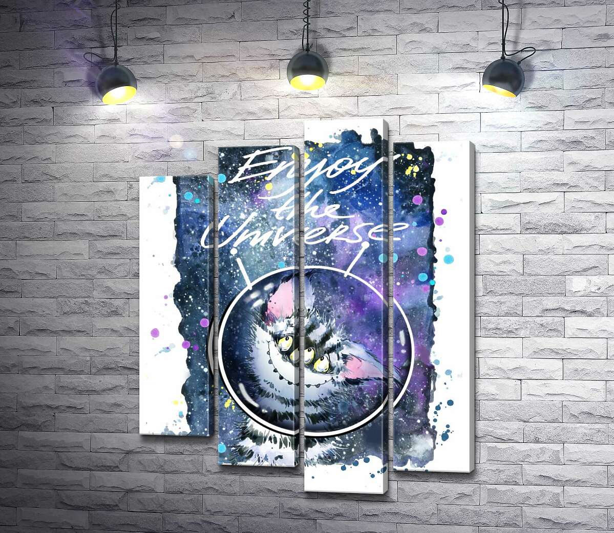 Модульная картина ArtPoster Застенчивый полосатый монстр в космосе с надписью "Enjoy the Universe" 132x168 см Модуль №21
Модульная картина ArtPoster Застенчивый полосатый монстр в космосе с надписью "Enjoy the Universe" 132x168 см Модуль №21