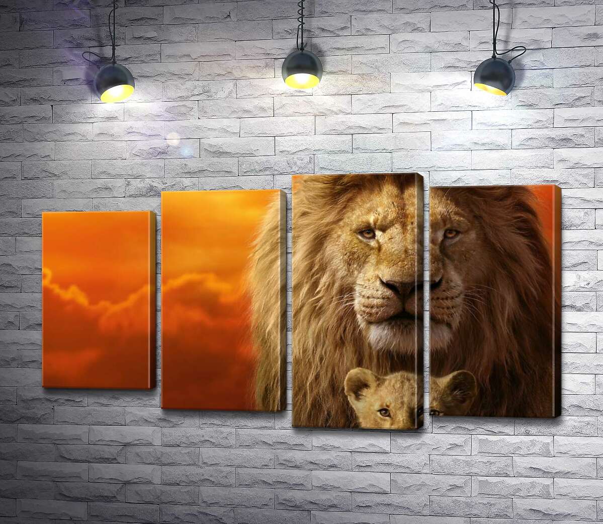 Модульная картина ArtPoster Король-лев, Муфаса, и его сын, Симба, на постере к фильму "Король-лев" (The Lion King) 80x47 см Модуль №21
Модульная картина ArtPoster Король-лев, Муфаса, и его сын, Симба, на постере к фильму "Король-лев" (The Lion King) 80x47 см Модуль №21