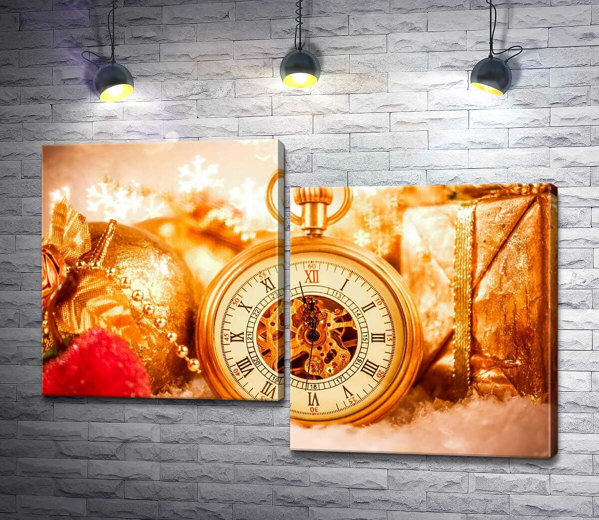Модульная картина ArtPoster За пять минут до Нового года на золотых часах среди подарков и игрушек 130x88 см Модуль №5
Модульная картина ArtPoster За пять минут до Нового года на золотых часах среди подарков и игрушек 130x88 см Модуль №5