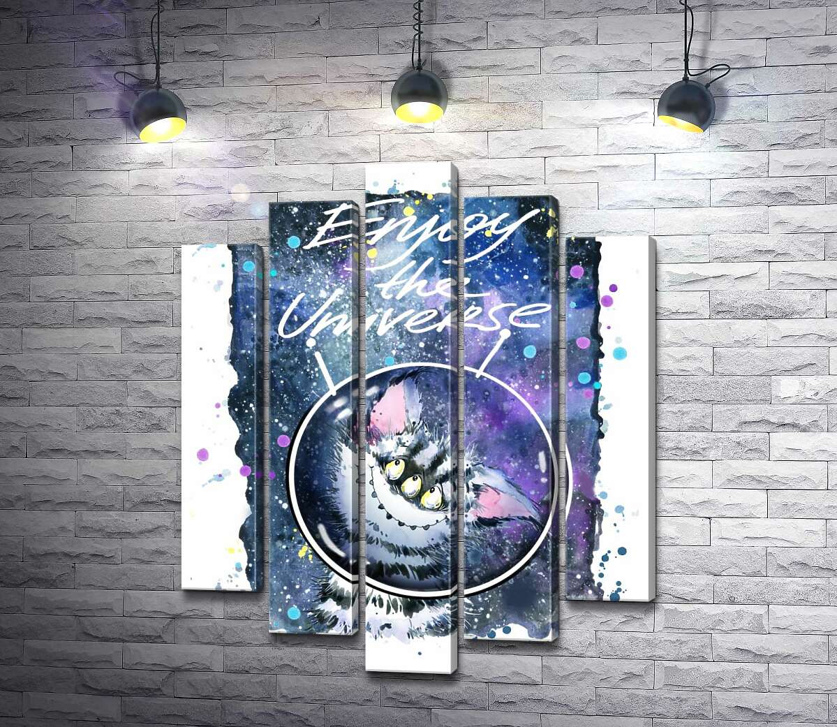 Модульная картина ArtPoster Застенчивый полосатый монстр в космосе с надписью "Enjoy the Universe" 100x130 см Модуль №26
Модульная картина ArtPoster Застенчивый полосатый монстр в космосе с надписью "Enjoy the Universe" 100x130 см Модуль №26