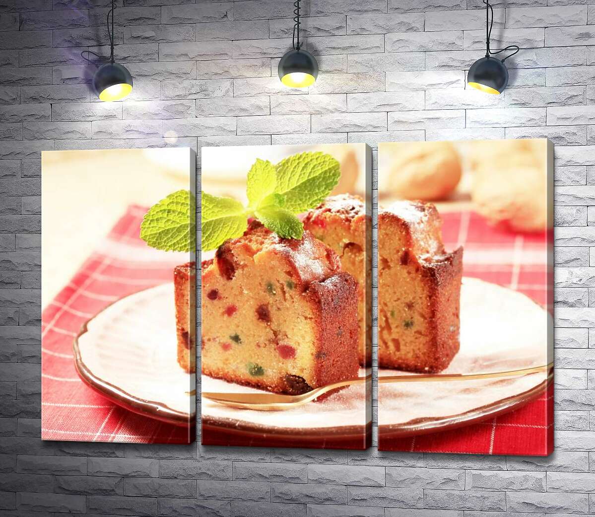 Модульная картина ArtPoster Золотистый кекс с цветными кусочками сухофруктов 102x67 см Модуль №11
Модульная картина ArtPoster Золотистый кекс с цветными кусочками сухофруктов 102x67 см Модуль №11