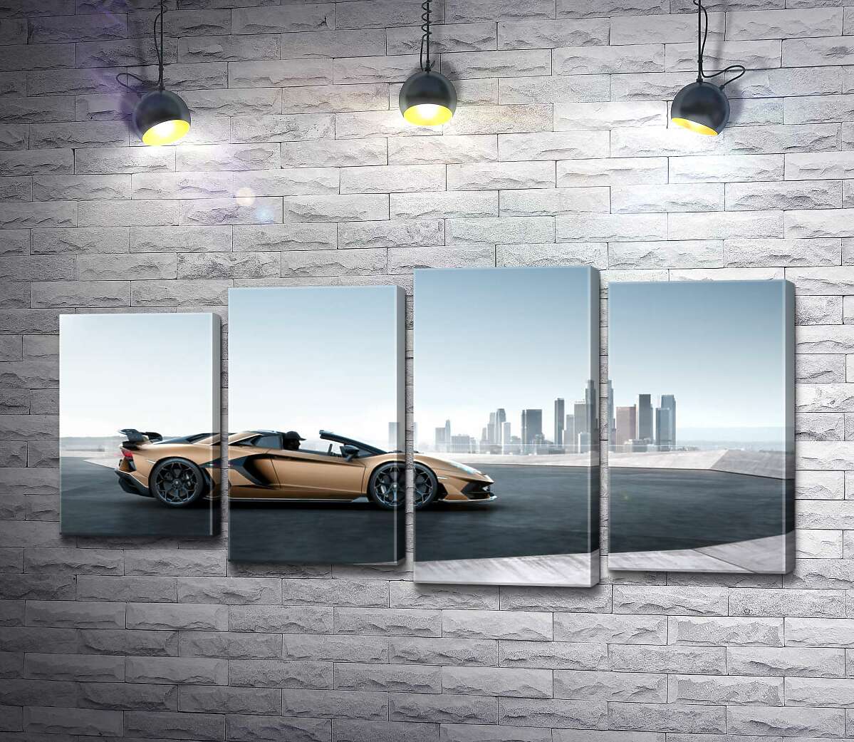 Модульная картина ArtPoster Золотой автомобиль Ламборгини (Lamborghini Aventador) с черными элементами 100x51 см Модуль №21
Модульная картина ArtPoster Золотой автомобиль Ламборгини (Lamborghini Aventador) с черными элементами 100x51 см Модуль №21