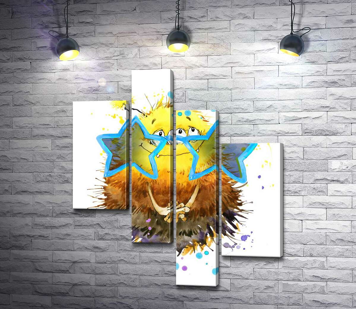 Модульная картина ArtPoster Застенчивый желтый монстр выглядывет через звездные очки 100x119 см Модуль №20
Модульная картина ArtPoster Застенчивый желтый монстр выглядывет через звездные очки 100x119 см Модуль №20