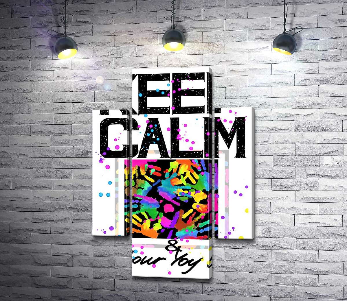Модульная картина ArtPoster Картина с ладоней среди надписи "keep calm and colour your life" 131x190 см Модуль №7
Модульная картина ArtPoster Картина с ладоней среди надписи "keep calm and colour your life" 131x190 см Модуль №7
