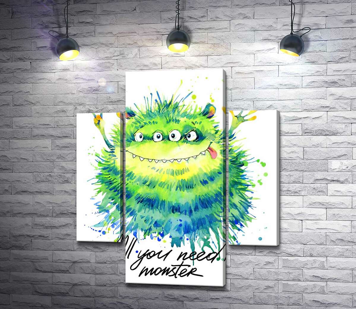 Модульная картина ArtPoster Зеленый четырехглазый монстр с надписью "all you need is monster" 80x95 см Модуль №7
Модульная картина ArtPoster Зеленый четырехглазый монстр с надписью "all you need is monster" 80x95 см Модуль №7