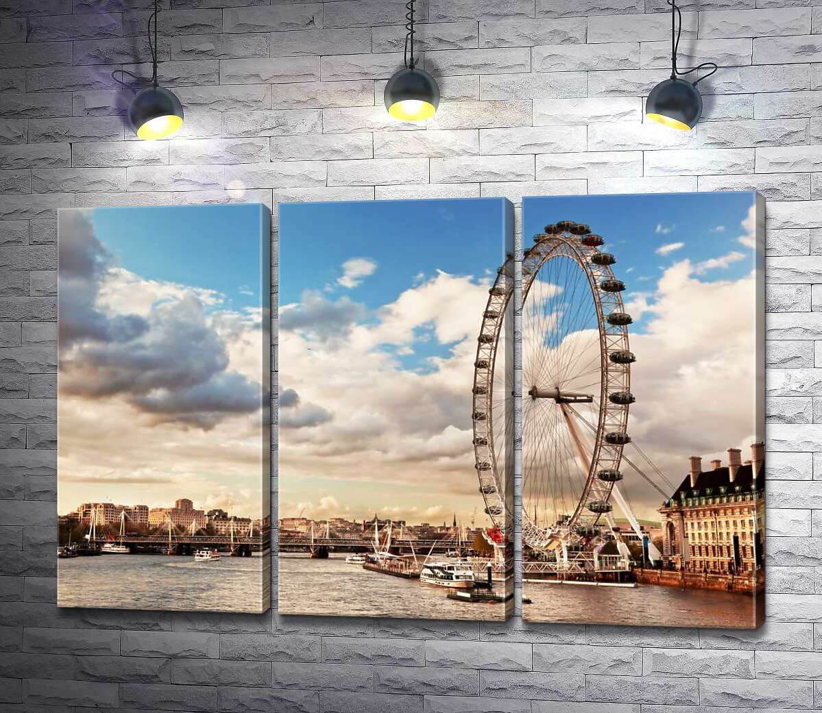 Модульная картина ArtPoster Колесо обзора "Лондонский глаз" (London eye) нависло над водами Темзы 132x87 см Модуль №11
Модульная картина ArtPoster Колесо обзора "Лондонский глаз" (London eye) нависло над водами Темзы 132x87 см Модуль №11
