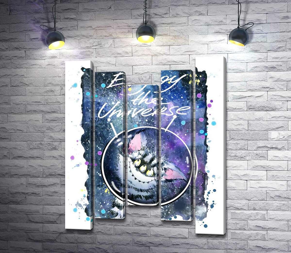 Модульная картина ArtPoster Застенчивый полосатый монстр в космосе с надписью "Enjoy the Universe" 100x130 см Модуль №28
Модульная картина ArtPoster Застенчивый полосатый монстр в космосе с надписью "Enjoy the Universe" 100x130 см Модуль №28