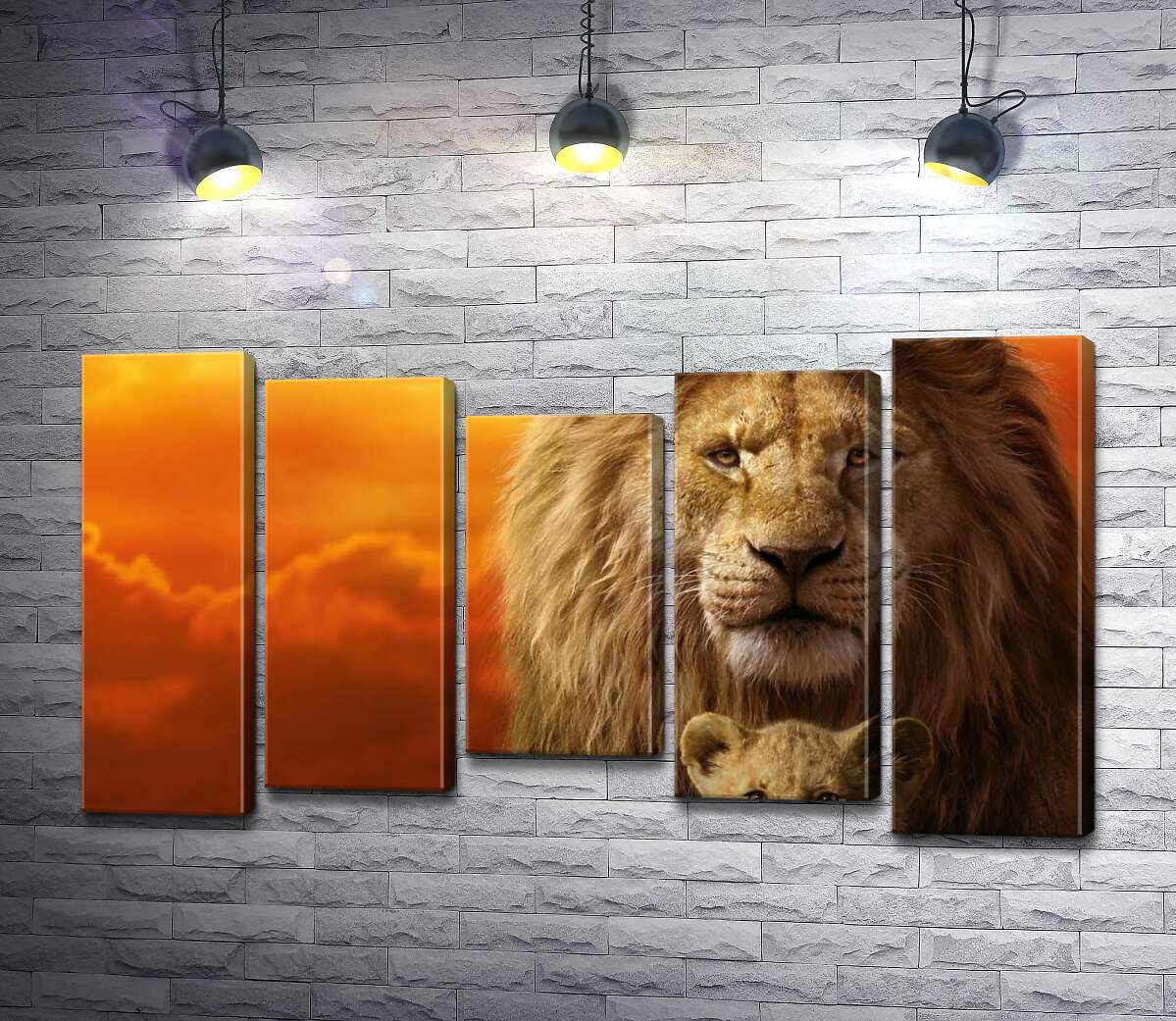 Модульная картина ArtPoster Король-лев, Муфаса, и его сын, Симба, на постере к фильму "Король-лев" (The Lion King) 130x74 см Модуль №28
Модульная картина ArtPoster Король-лев, Муфаса, и его сын, Симба, на постере к фильму "Король-лев" (The Lion King) 130x74 см Модуль №28
